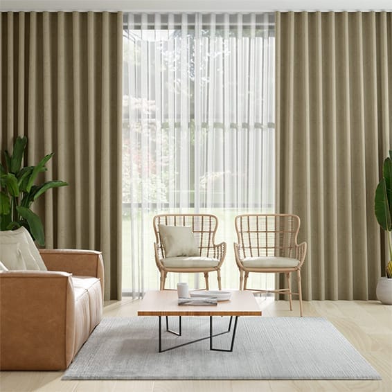 Double S-Fold Penthouse Burlap & Snow Curtains