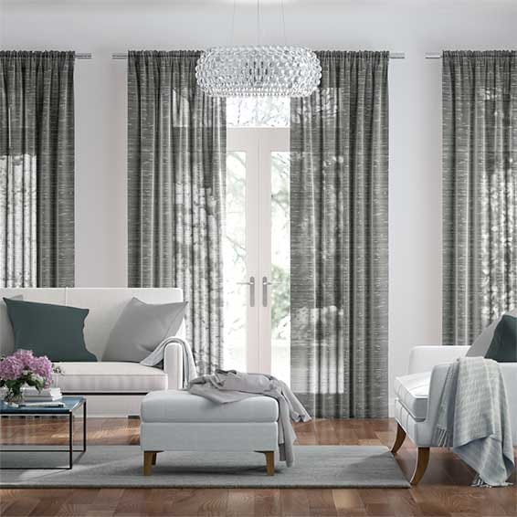 Rochana Sheer Mineral Grey Curtains