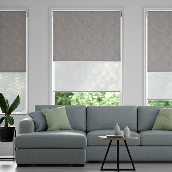 Double Roller Static Pebble Grey Blind