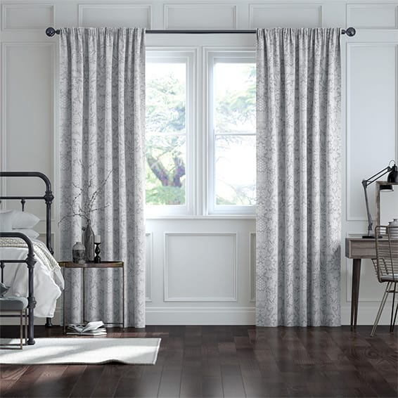 William Morris Sunflower Silver Grey Curtains
