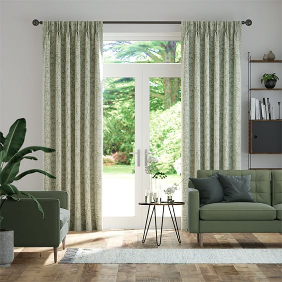 William Morris Sunflower Soft Green Curtains