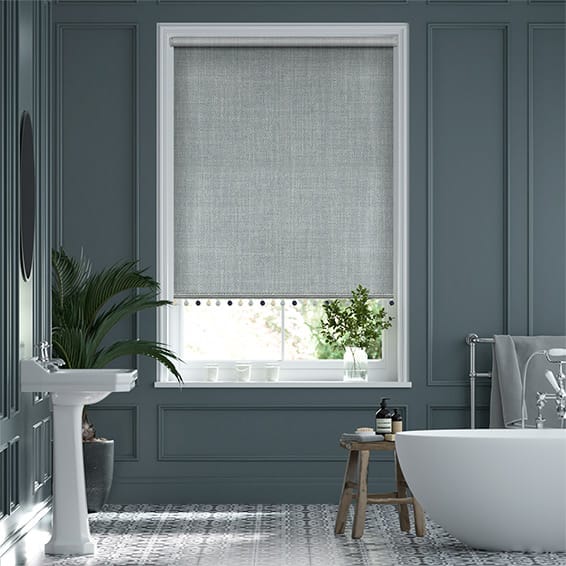 Thermal Luxe Dimout Blue Mist & Henley Roller Blind