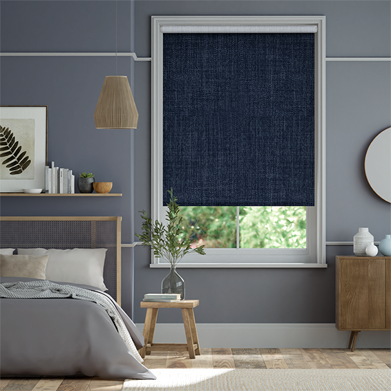 Thermal Luxe Dimout Twilight Blue Roller Blind