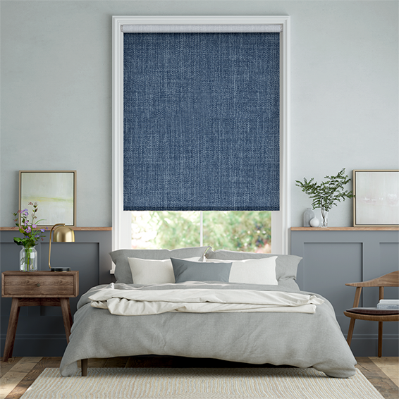 Thermal Luxe Dimout Whale Blue  Roller Blind