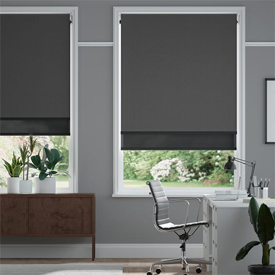 Twist2Fit Double Roller Titan Kendall Charcoal Blind