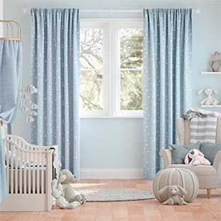 Twinkling Stars Baby Blue Curtains thumbnail image