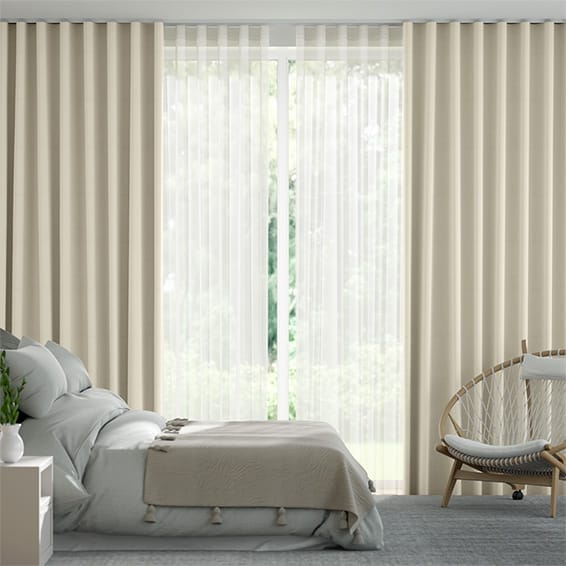 Double S-Fold Villa Ivory & Neutral Curtains