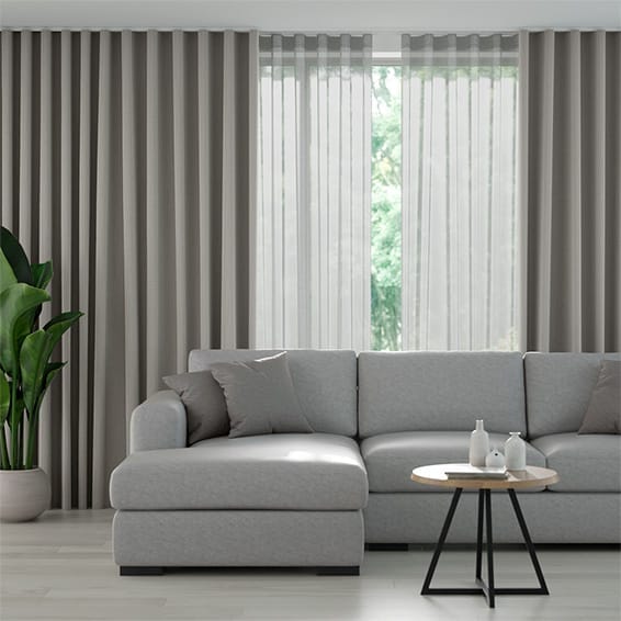 Double S-Fold Villa Platinum & Smoke Curtains