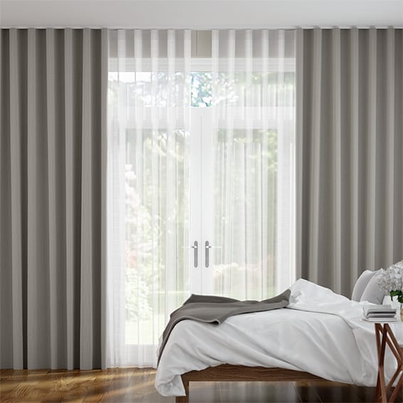 Double S-Fold Villa Platinum & Snow Curtains