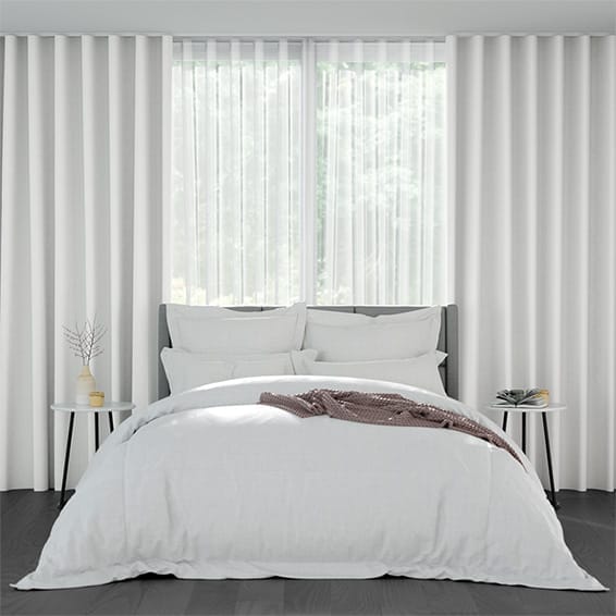 Double S-Fold Villa White & Snow Curtains