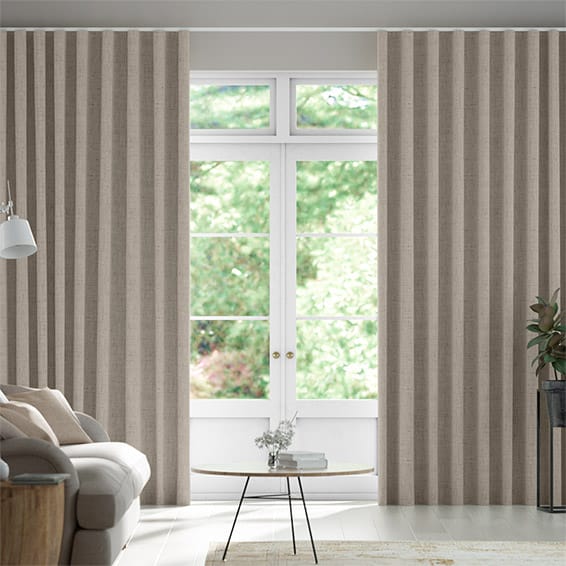 Bijou Linen Grey Wash  S-Fold Curtains