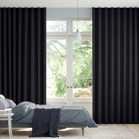 S-Fold Bijou Linen Indigo  Curtains