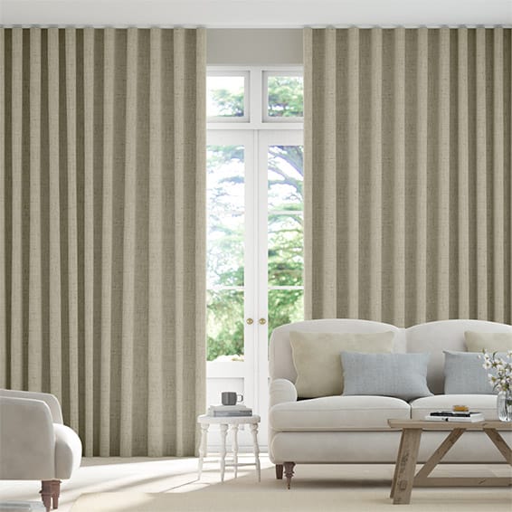 Bijou Linen Latte  S-Fold Curtains
