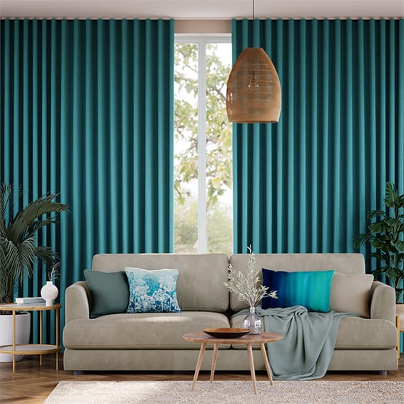 S-Fold Cavendish Caribbean Blue Curtains