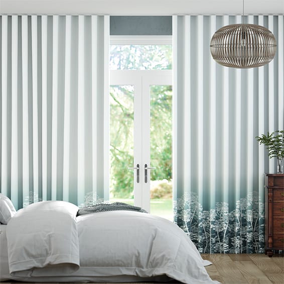 S-Fold Dill Ocean Curtains