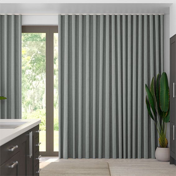 Paleo Linen Steel S-Fold Curtains
