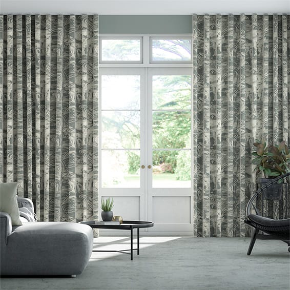 S-Fold Kinabalu Charcoal Curtains