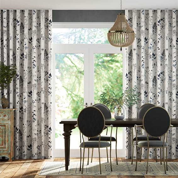 S-Fold Meadow Midnight Curtains