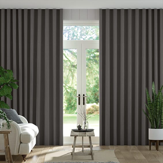 Paleo Linen Vapour Grey  S-Fold Curtains