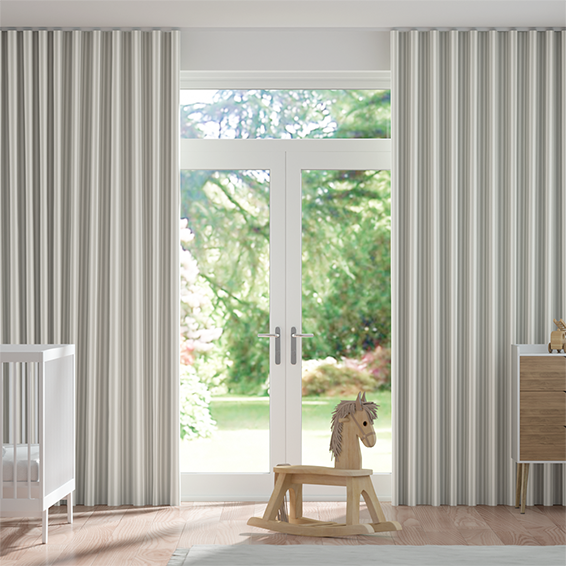 S-Fold Tiger Stripe Dove Grey Curtains