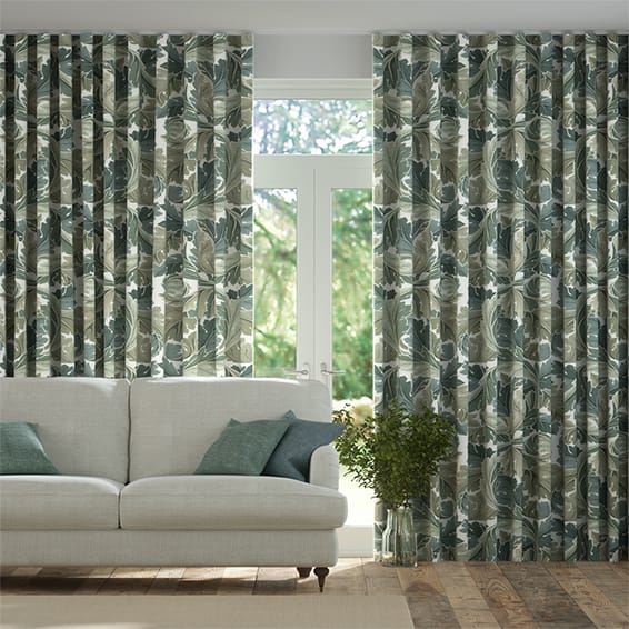 S-Fold William Morris Acanthus Celadon Curtains
