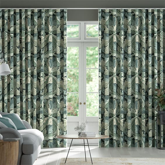 S-Fold William Morris Acanthus Velvet Forest Curtains