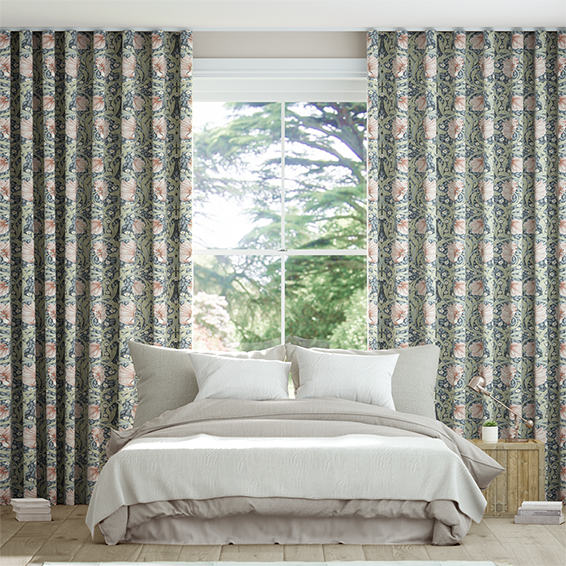 S-Fold William Morris Pimpernel Blush Curtains