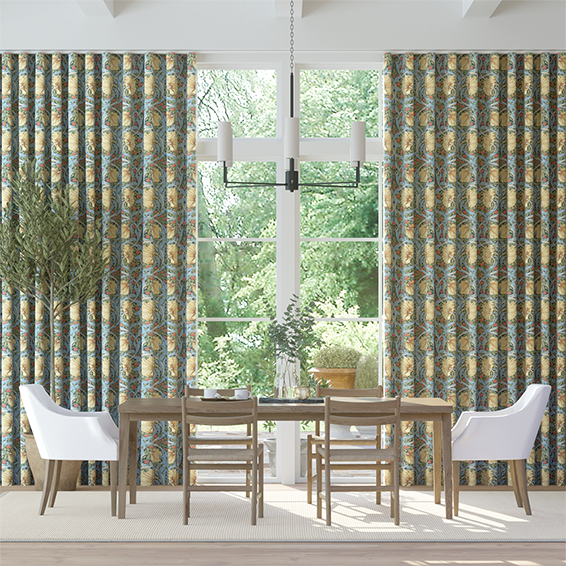 S-Fold William Morris Pimpernel Honey Curtains