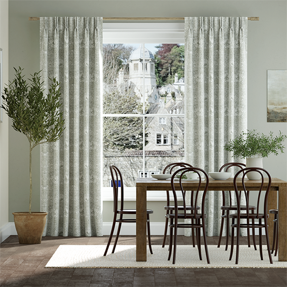 William Morris Honeysuckle and Tulip Natural Grey Curtains