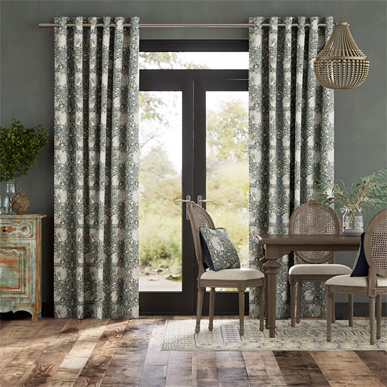 William Morris Pimpernel French Grey Curtains